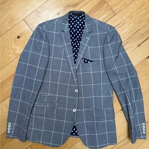 Gray Checkered Men's Blazer